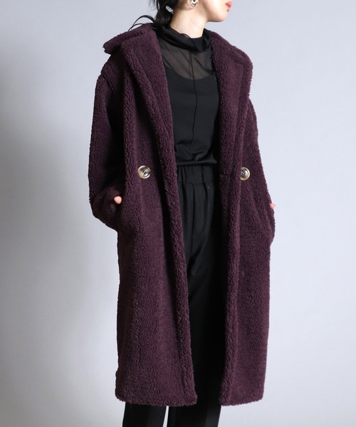 APPARIS(アパリス)の「【APPARIS/アパリス】ビッグカラーロングボアコート(その他アウター・レディース・ホワイト/ワインレッド・34)」の17枚目の写真