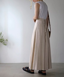 UNFIELD | 【2022S/S New Arrival】麻混バックレースアップスカート(スカート)