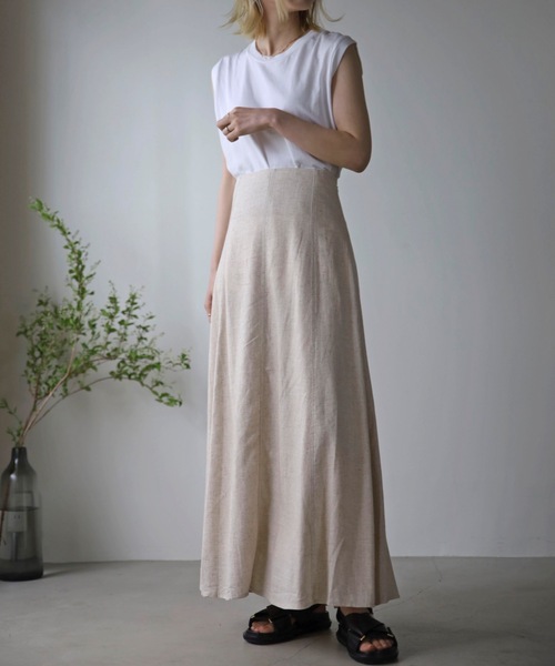 UNFIELD（アンフィールド）の「【UNFIELD】麻混バックレースアップスカート（スカート・レディース・ブラック/アイボリー・FREE）」の5枚目の写真