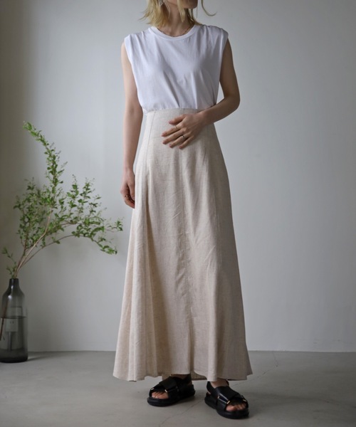 UNFIELD（アンフィールド）の「【UNFIELD】麻混バックレースアップスカート（スカート・レディース・ブラック/アイボリー・FREE）」の6枚目の写真