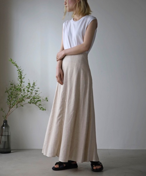 UNFIELD（アンフィールド）の「【UNFIELD】麻混バックレースアップスカート（スカート・レディース・ブラック/アイボリー・FREE）」の9枚目の写真