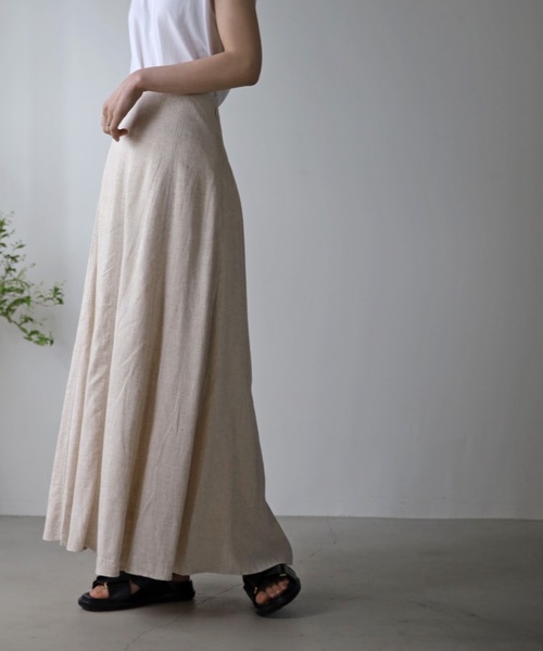 UNFIELD（アンフィールド）の「【UNFIELD】麻混バックレースアップスカート（スカート・レディース・ブラック/アイボリー・FREE）」の10枚目の写真