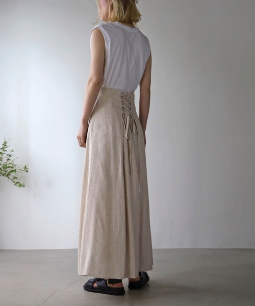 UNFIELD（アンフィールド）の「【UNFIELD】麻混バックレースアップスカート（スカート・レディース・ブラック/アイボリー・FREE）」の15枚目の写真