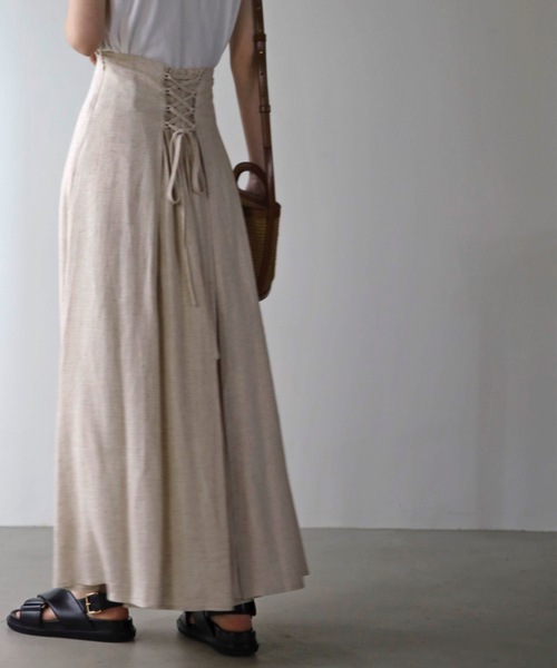 UNFIELD（アンフィールド）の「【UNFIELD】麻混バックレースアップスカート（スカート・レディース・ブラック/アイボリー・FREE）」の18枚目の写真