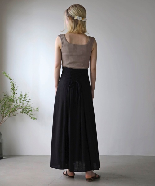 UNFIELD（アンフィールド）の「【UNFIELD】麻混バックレースアップスカート（スカート・レディース・ブラック/アイボリー・FREE）」の21枚目の写真