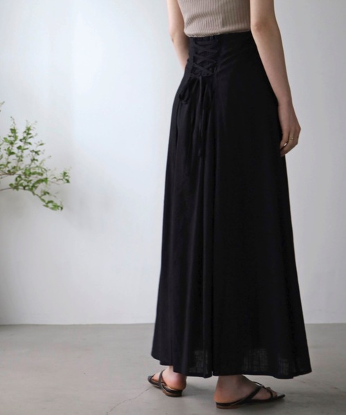 UNFIELD（アンフィールド）の「【UNFIELD】麻混バックレースアップスカート（スカート・レディース・ブラック/アイボリー・FREE）」の22枚目の写真