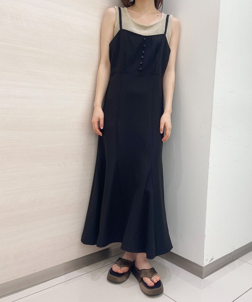 solleim（ソルレム）の「ボタンディテールマーメイドキャミワンピース（ジャンパースカート・レディース・ブラック/パープル/グリーン/ベージュ・M）」の17枚目の写真