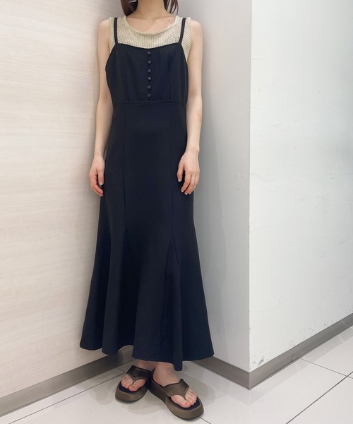 solleim（ソルレム）の「ボタンディテールマーメイドキャミワンピース（ジャンパースカート・レディース・ブラック/パープル/グリーン/ベージュ・M）」の16枚目の写真