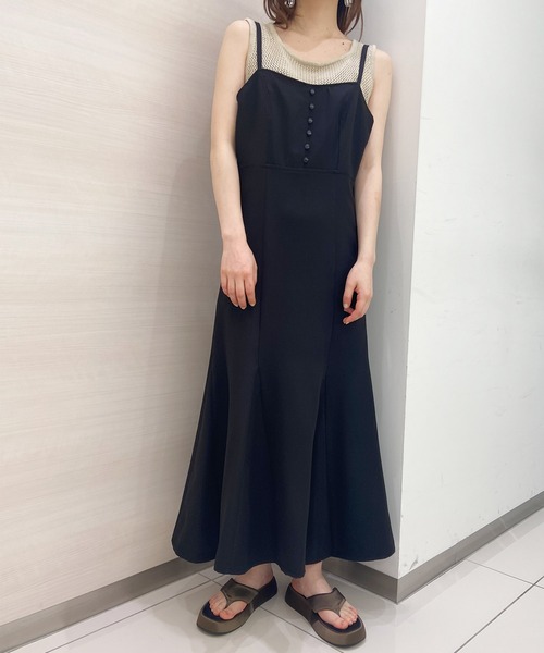 solleim（ソルレム）の「ボタンディテールマーメイドキャミワンピース（ジャンパースカート・レディース・ブラック/パープル/グリーン/ベージュ・M）」の15枚目の写真