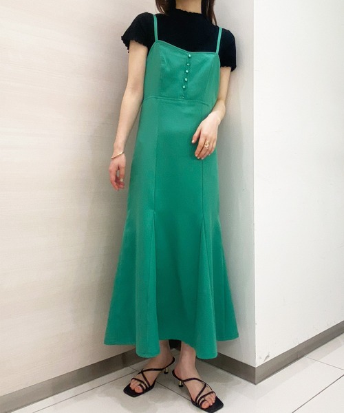 solleim（ソルレム）の「ボタンディテールマーメイドキャミワンピース（ジャンパースカート・レディース・ブラック/パープル/グリーン/ベージュ・M）」の8枚目の写真