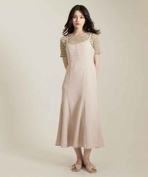 solleim（ソルレム）の「ボタンディテールマーメイドキャミワンピース（ジャンパースカート・レディース・ブラック/パープル/グリーン/ベージュ・M）」の21枚目の写真