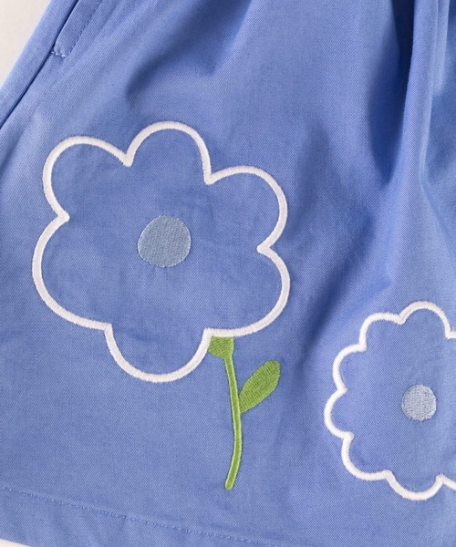 KP(ケーピー)の「花刺しゅうコットンツイルフレアースカート(100-130cm)(スカート・キッズ・カーキ/ブルー・110cm/100cm/120cm/130cm)」の4枚目の写真