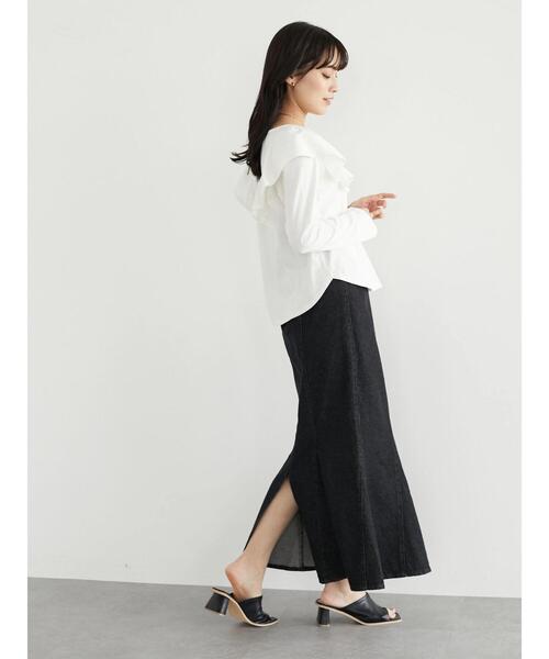 Sugar spoon（シュガースプーン）の「・SUGAR SPOON ラッフルショルダーロンT（Tシャツ/カットソー・レディース・ブラック/オフホワイト/イエロー/グリーン・FREE）」の6枚目の写真