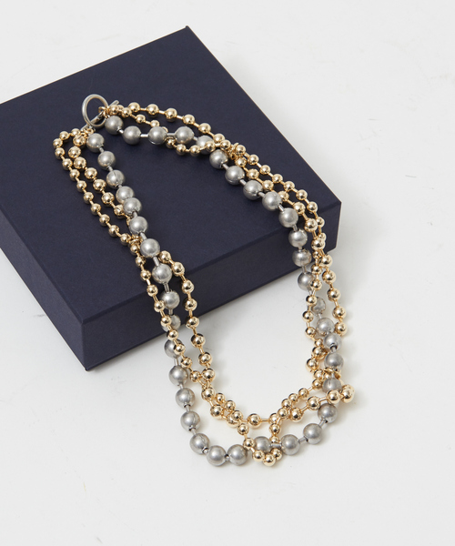 qualite（カリテ）の「ミックスボールチェーンネックレス（ネックレス・レディース・ゴールド・フリー）」の2枚目の写真