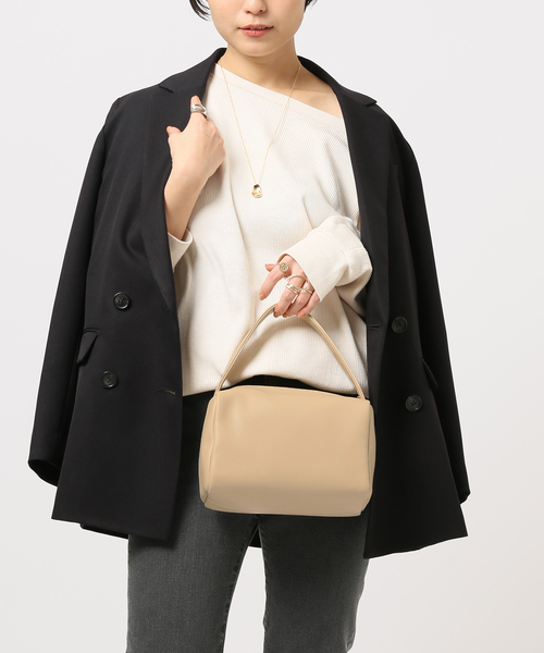 B.C STOCK(ベーセーストック)の「Rectangle hand bag◆(ハンドバッグ・レディース・ベージュ/グリーン/ナチュラル・FREE)」の4枚目の写真