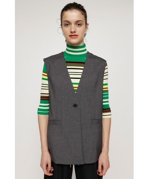 SLY(スライ)の「OVER TAILOR N/C VEST オーバー テイラー ベスト(ベスト・レディース・ベージュ/杢グレー・FREE)」の9枚目の写真
