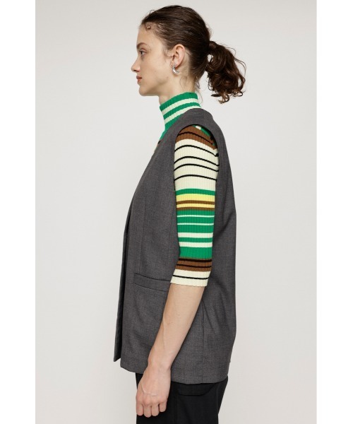 SLY(スライ)の「OVER TAILOR N/C VEST オーバー テイラー ベスト(ベスト・レディース・ベージュ/杢グレー・FREE)」の10枚目の写真