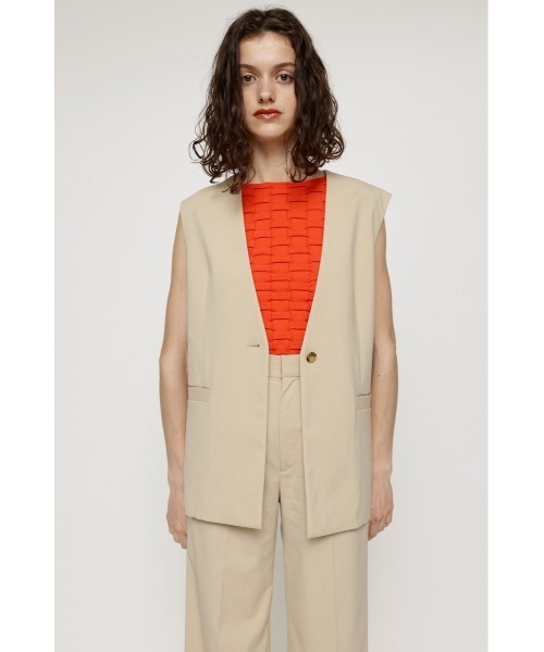 SLY(スライ)の「OVER TAILOR N/C VEST オーバー テイラー ベスト(ベスト・レディース・ベージュ/杢グレー・FREE)」の12枚目の写真