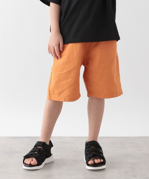GLOBAL WORK（グローバルワーク）の「キッズ/ソフトタッチ綿麻ショーツ/262785（その他パンツ・キッズ・ネイビー/カーキ/ライトイエロー/ライトピンク/サックスブルー/オレンジ・110cm/100cm/120cm/130cm/140cm/150cm/160cm）」の6枚目の写真
