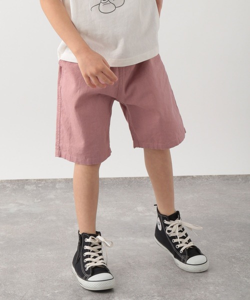 GLOBAL WORK（グローバルワーク）の「キッズ/ソフトタッチ綿麻ショーツ/262785（その他パンツ・キッズ・ネイビー/カーキ/ライトイエロー/ライトピンク/サックスブルー/オレンジ・110cm/100cm/120cm/130cm/140cm/150cm/160cm）」の15枚目の写真