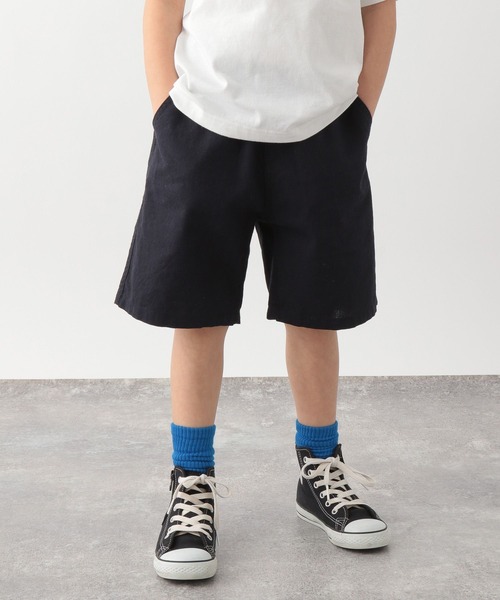 GLOBAL WORK（グローバルワーク）の「キッズ/ソフトタッチ綿麻ショーツ/262785（その他パンツ・キッズ・ネイビー/カーキ/ライトイエロー/ライトピンク/サックスブルー/オレンジ・110cm/100cm/120cm/130cm/140cm/150cm/160cm）」の7枚目の写真