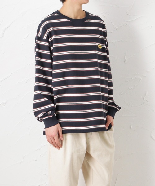 VISION STREET WEAR(ヴィジョンストリートウェア)の「USAコットン 先染めボーダーロングスリーブTシャツ(Tシャツ/カットソー・メンズ・ネイビー/チャコール・M/L)」の10枚目の写真