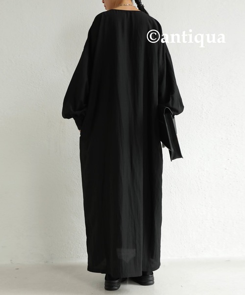 antiqua（アンティカ）の「大人女子が着て可愛い、絶妙バランス。コロンボタンシャツワンピ（ワンピース・レディース・ブラック/ホワイト系その他/レッド・FREE）」の12枚目の写真