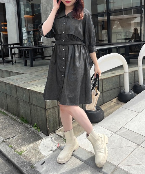 OLIVE des OLIVE オリーブデオリーブ ワンピース ミニワンピース セール】ノースリーブシャツミニワンピース（ワンピース