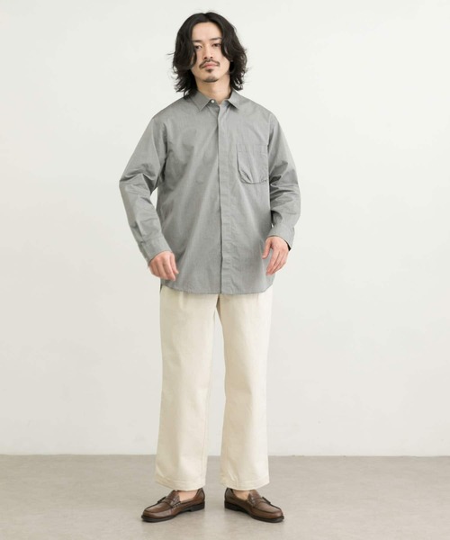 WORK NOT WORK URBAN RESEARCH(ワークノットワークアーバンリサーチ)の「WORK NOT WORK 100/2 Fly Front Shirts(シャツ/ブラウス・メンズ・グレー/オレンジ系その他・SMALL/MEDIUM/LARGE)」の8枚目の写真