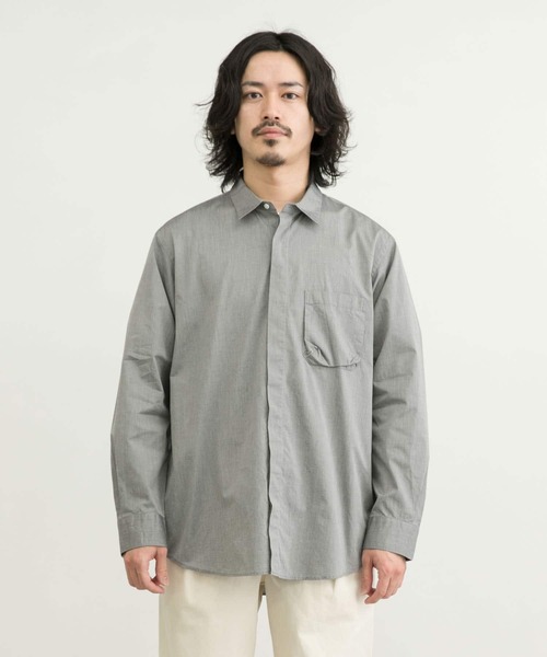 WORK NOT WORK URBAN RESEARCH(ワークノットワークアーバンリサーチ)の「WORK NOT WORK 100/2 Fly Front Shirts(シャツ/ブラウス・メンズ・グレー/オレンジ系その他・SMALL/MEDIUM/LARGE)」の10枚目の写真