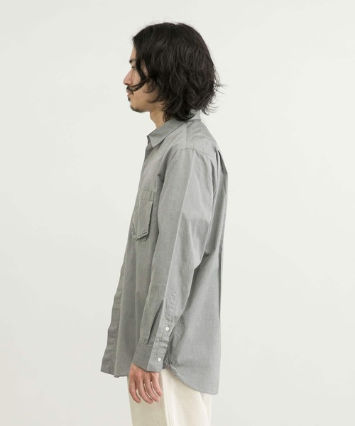 WORK NOT WORK URBAN RESEARCH(ワークノットワークアーバンリサーチ)の「WORK NOT WORK 100/2 Fly Front Shirts(シャツ/ブラウス・メンズ・グレー/オレンジ系その他・SMALL/MEDIUM/LARGE)」の11枚目の写真