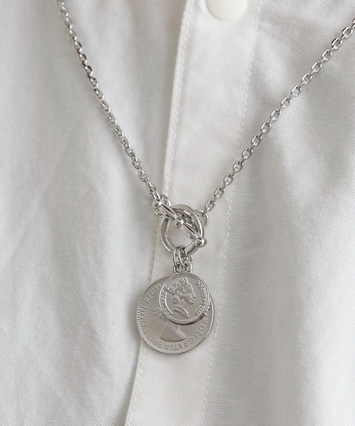 CPCM(シーピーシーエム)の「2コインネックレス(ネックレス・メンズ・シルバー/ゴールド・FREE)」の1枚目の写真