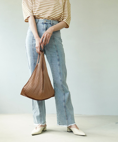 IAMUSE(アイアミューズ)の「【クルっと結んでバッグにIN♪】コンパクトプリーツエコバッグ S0302【IAMUSE】(エコバッグ/サブバッグ・レディース・ブラック/グレー/モカ/グリーン/パープル/スモークピンク・FREE)」の15枚目の写真