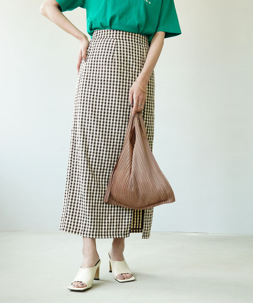 IAMUSE(アイアミューズ)の「【クルっと結んでバッグにIN♪】コンパクトプリーツエコバッグ S0302【IAMUSE】(エコバッグ/サブバッグ・レディース・ブラック/グレー/モカ/グリーン/パープル/スモークピンク・FREE)」の14枚目の写真