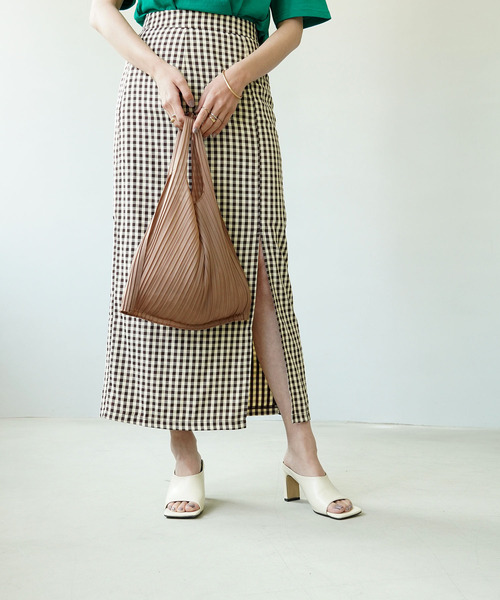 IAMUSE(アイアミューズ)の「【クルっと結んでバッグにIN♪】コンパクトプリーツエコバッグ S0302【IAMUSE】(エコバッグ/サブバッグ・レディース・ブラック/グレー/モカ/グリーン/パープル/スモークピンク・FREE)」の13枚目の写真