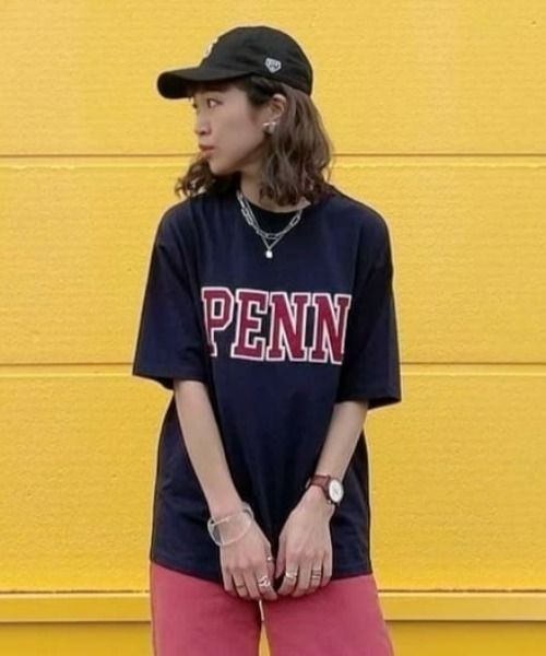 Right-on（ライトオン）の「カレッジプリントＴシャツ（Tシャツ/カットソー・メンズ・ホワイト/ネイビー/ライトグレー/グリーン/ネイビー×ホワイト/イエロー・L/S/XL/M）」の5枚目の写真