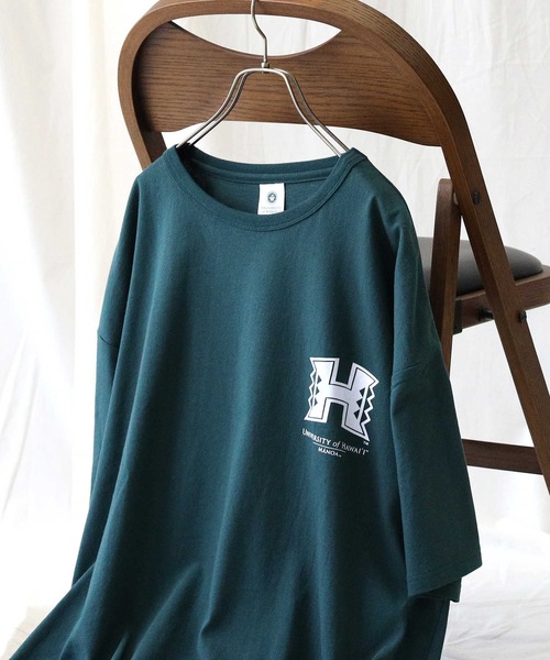 Right-on（ライトオン）の「カレッジプリントＴシャツ（Tシャツ/カットソー・メンズ・ホワイト/ネイビー/ライトグレー/グリーン/ネイビー×ホワイト/イエロー・L/S/XL/M）」の4枚目の写真