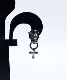 Bizarre ビザール フレグランスドパンサー&クロス シルバー豹ピアス BLACK