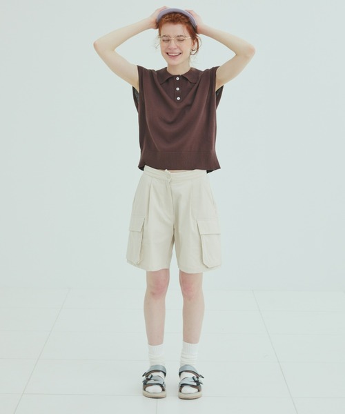 EDIT Gris（エディットグリ）の「カーゴポケットハーフパンツ　　FUDGE掲載商品（その他パンツ・レディース・ブラック/グリーン/アイボリー・FREE）」の19枚目の写真