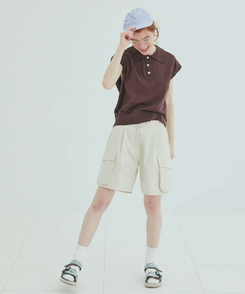 EDIT Gris（エディットグリ）の「カーゴポケットハーフパンツ　　FUDGE掲載商品（その他パンツ・レディース・ブラック/グリーン/アイボリー・FREE）」の20枚目の写真