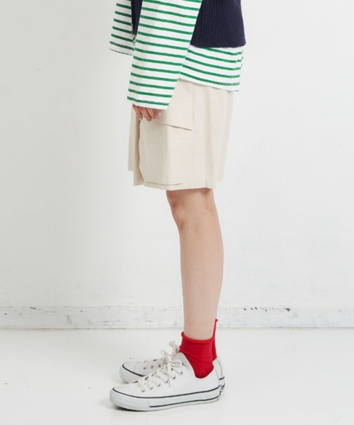 EDIT Gris（エディットグリ）の「カーゴポケットハーフパンツ　　FUDGE掲載商品（その他パンツ・レディース・ブラック/グリーン/アイボリー・FREE）」の6枚目の写真