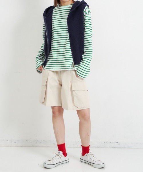 EDIT Gris（エディットグリ）の「カーゴポケットハーフパンツ　　FUDGE掲載商品（その他パンツ・レディース・ブラック/グリーン/アイボリー・FREE）」の4枚目の写真