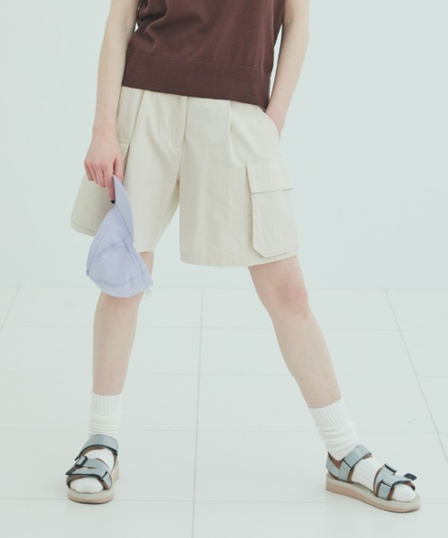 EDIT Gris（エディットグリ）の「カーゴポケットハーフパンツ　　FUDGE掲載商品（その他パンツ・レディース・ブラック/グリーン/アイボリー・FREE）」の9枚目の写真