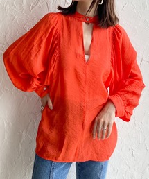 She's Closet（シーズクローゼット）の「前後2wayバンドカラーボリュームスリーブロング丈長袖シアーブラウス（シャツ/ブラウス）」