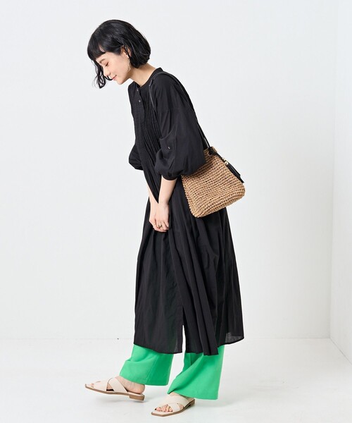 FREAK'S STORE(フリークスストア)の「インドピンタックワンピース(シャツワンピース・レディース・ブラック/オフホワイト/オレンジ/ブルー・フリ-)」の3枚目の写真