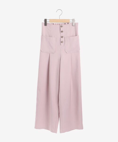 MAJESTIC LEGON(マジェスティックレゴン)の「ハイウエストワイドパンツ(その他パンツ・レディース・ピンク/ネイビー/ブラック・MEDIUM)」の3枚目の写真