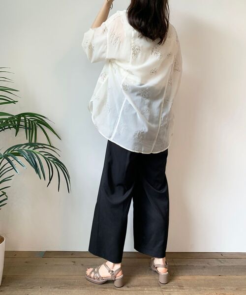 MAJESTIC LEGON(マジェスティックレゴン)の「ハイウエストワイドパンツ(その他パンツ・レディース・ピンク/ネイビー/ブラック・MEDIUM)」の9枚目の写真
