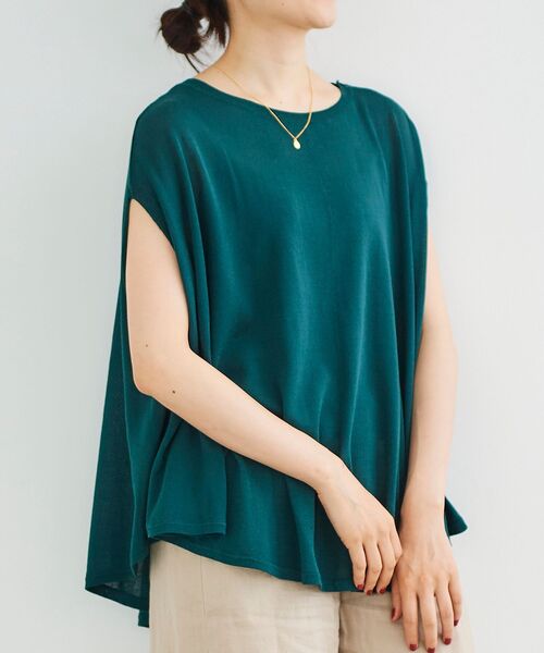 le.coeur blanc(ルクールブラン)の「ポンチョライクニットプルオーバー(ニット/セーター・レディース・ライトグレー/ブラック/ダークグリーン・38)」の8枚目の写真