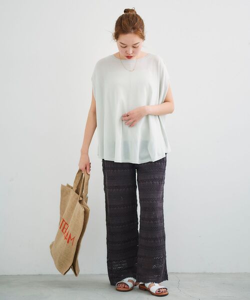 le.coeur blanc(ルクールブラン)の「ポンチョライクニットプルオーバー(ニット/セーター・レディース・ライトグレー/ブラック/ダークグリーン・38)」の21枚目の写真