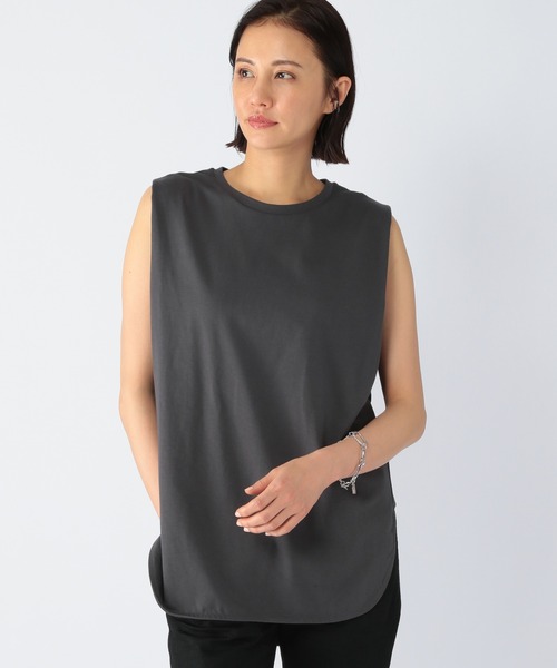 BARNYARDSTORM（バンヤードストーム）の「BARNYARDSTORM / ラウンドヘムノースリプルオーバー（Tシャツ/カットソー・レディース・ホワイト/ブラウン/グレー/ピンク/チャコール・1/0）」の3枚目の写真